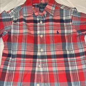 Polo by Ralph Lauren Red & Blue Plaid Short-Sleeve Button-Down Shirt